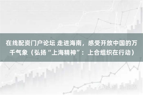 在线配资门户论坛 走进海南，感受开放中国的万千气象（弘扬“上海精神”：上合组织在行动）